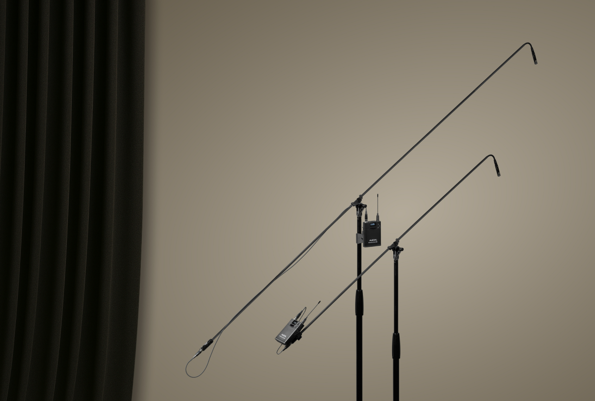 audix wireless micrbooms on mic stands
